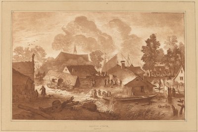 Villaggio con stagno da Cornelis Ploos van Amstel