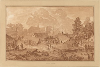 Villaggio con stagno da Cornelis Ploos van Amstel
