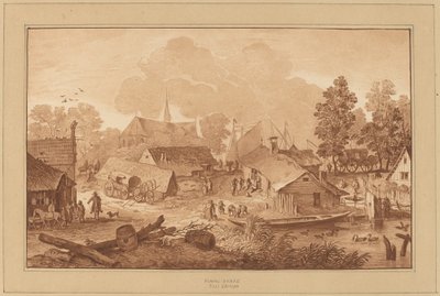 Villaggio con stagno da Cornelis Ploos van Amstel