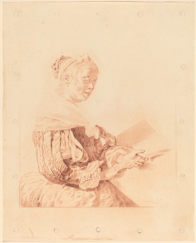 Giovane ragazza alla tastiera da Cornelis Ploos van Amstel