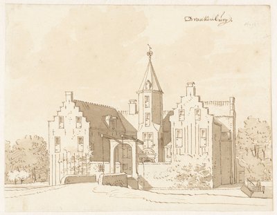 Castello Drakenburg vicino a Baarn da Cornelis Pronk (possibly)