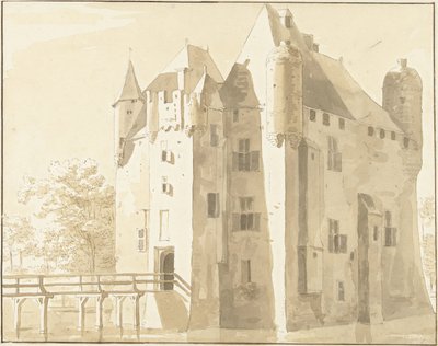 Castello Frissestein a Herwijnen, retro da Cornelis Pronk (possibly)