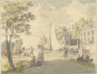 Scena estiva di campagna con barche da diporto da Cornelis Pronk