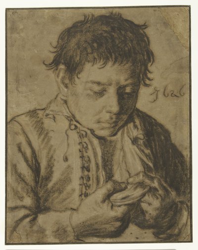 Ragazzo che toglie le pulci, mezzo busto da Cornelis Saftleven