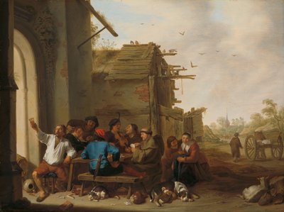 Figure davanti a una locanda di campagna da Cornelis Saftleven