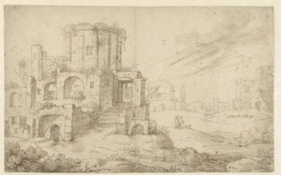 Paesaggio con rovine antiche da Cornelis Saftleven