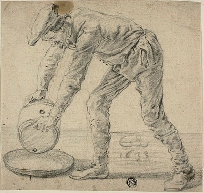 Uomo con una botte da Cornelis Saftleven