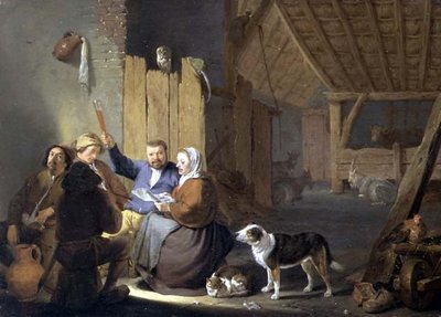 Contadino che beve in un fienile, 1634 da Cornelis Saftleven