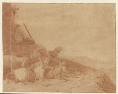 Pastore dormiente con capre da Cornelis Saftleven