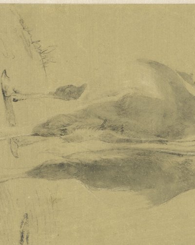 Mucca in piedi, vista da dietro da Cornelis Saftleven