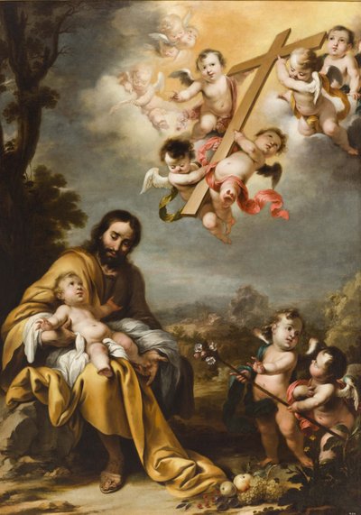 San Giuseppe e il Bambino Gesù davanti alla Santa Croce da Cornelis Schut the Younger