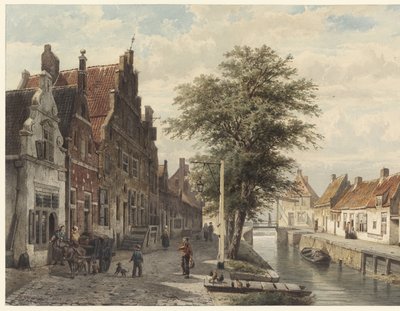 Veduta del canale a Hasselt da Cornelis Springer