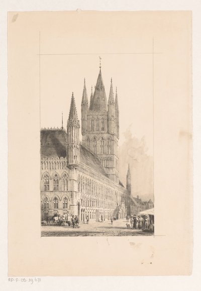 Sala dei tessuti di Ypres (Municipio del XIII secolo) da Cornelis Springer