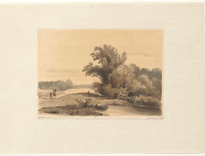 Paesaggio vicino a Brederode con escursionisti su un sentiero da Cornelis Springer