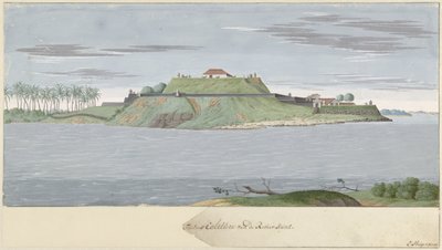 Forte Caliture a Ceylon, visto dal fiume da Cornelis Steiger