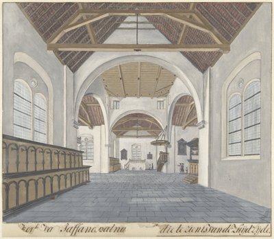 Interno della chiesa nel forte Jaffnapatnam a Jaffna a Ceylon da Cornelis Steiger