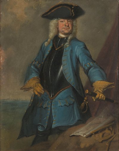 Gerrit Sichterman (1688-1730). Quartiermastro generale della cavalleria, colonnello del reggimento di fanteria Oranje-Groningen, comandante di Grave da Cornelis Troost (signed by artist)