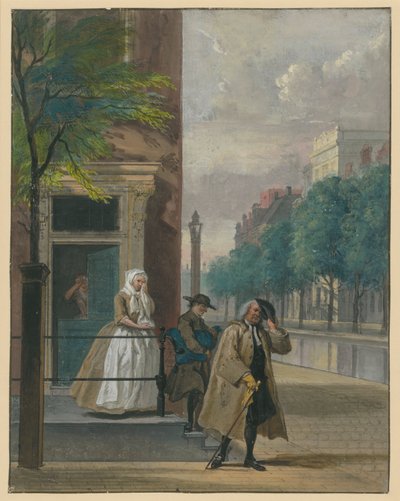 Scena da una commedia («La virtù ipocrita smascherata» di Lingelbach) da Cornelis Troost