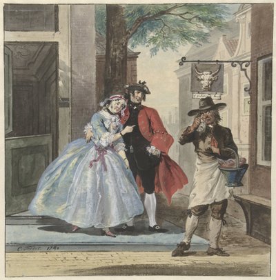 Scena teatrale da Pefroen con la testa di pecora da Cornelis Troost