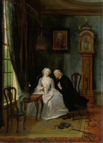 Amore Sconveniente, forse una scena del Vedovo Joost con Lucia, 2ª scena della commedia De wanhebbelijke liefde di CJ van der Lijn da Cornelis Troost
