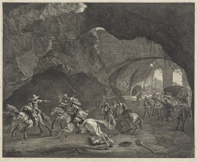 Colpo di pistola durante una rapina da Cornelis Visscher (II)