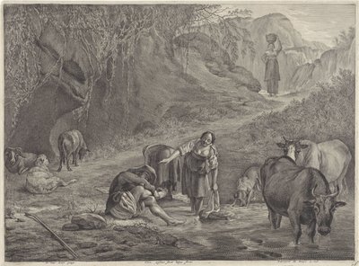 Lavandaie e un pastore sulla riva da Cornelis Visscher (II)