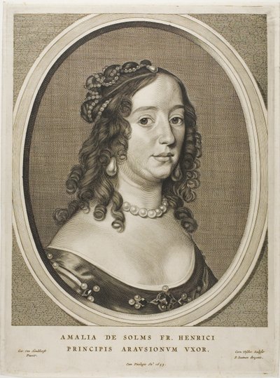 Amalia van Solms, moglie di Frederick Henry, da Nove ritratti da Cornelis Visscher