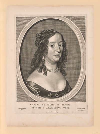Amalia van Solms, moglie di Frederick Henry, da Nove ritratti da Cornelis Visscher