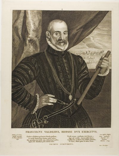 Francisco Valdes, comandante spagnolo, tavola 1 da Quatuor Personae da Cornelis Visscher