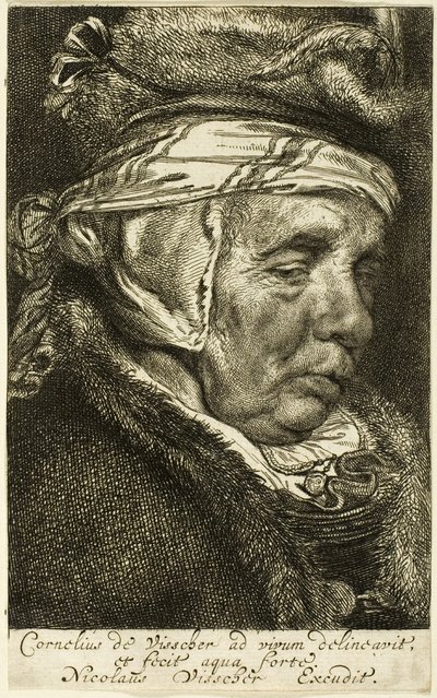 Testa di donna anziana (cosiddetto ritratto della madre di Visscher) da Cornelis Visscher