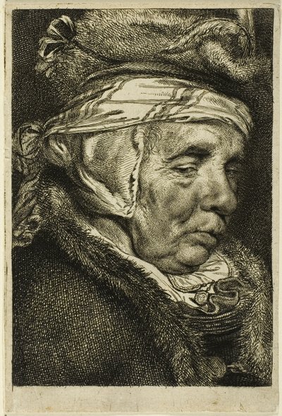 Testa di una Vecchia Donna da Cornelis Visscher