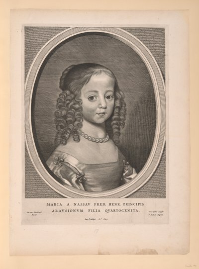 Maria, principessa di Orange Nassau, da Nove ritratti da Cornelis Visscher