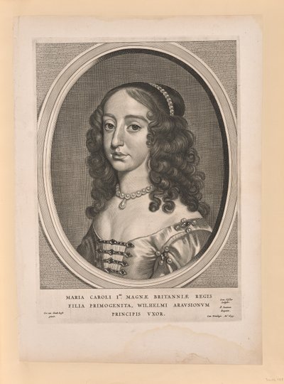 Maria Stuarda, moglie di Guglielmo II, da Nove ritratti da Cornelis Visscher