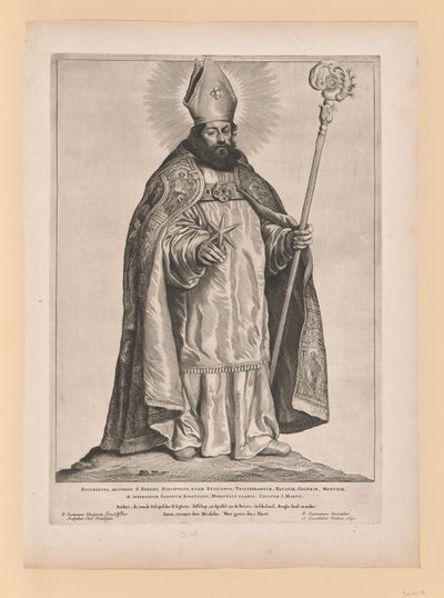 San Federico di Utrecht, da Santi del Nord e del Sud dei Paesi Bassi da Cornelis Visscher