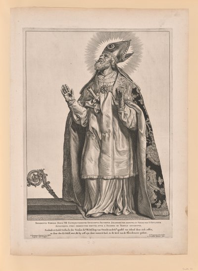 San Gregorio di Utrecht, da Santi dei Paesi Bassi settentrionali e meridionali da Cornelis Visscher