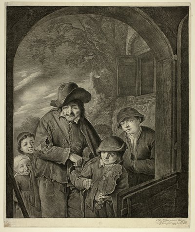 Il suonatore di ghironda da Cornelis Visscher