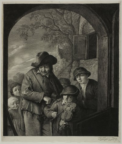 Il suonatore di ghironda da Cornelis Visscher