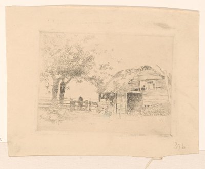 Vecchio fienile con tetto di paglia da Cornelis Vreedenburgh