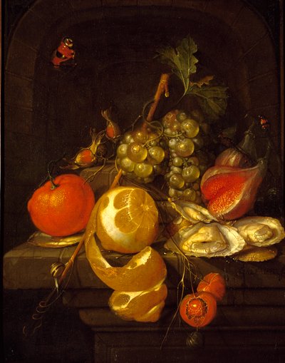Natura morta con frutta e ostriche, metà 1650s da Cornelis de Heem