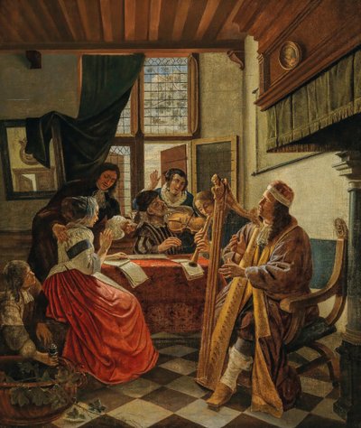Compagnia musicale in un interno da Cornelis de Man