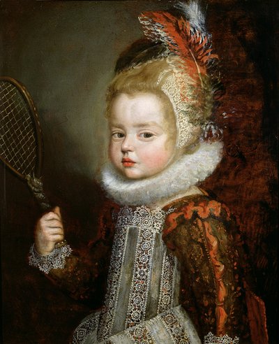 Ritratto di un bambino con una racchetta da Cornelis de Vos