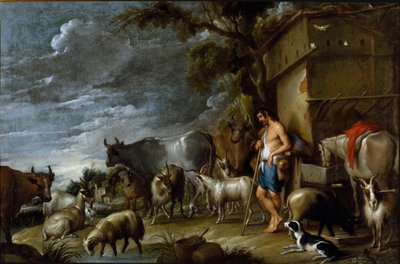 Storia del figliol prodigo: la guardia dei maiali da Cornelis de Wael