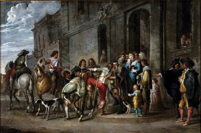 Parabola della Bibbia: La partenza del figliol prodigo da Cornelis de Wael