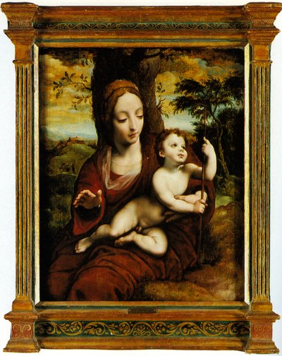 La Madonna col Bambino in un paesaggio da Cornelis van Cleve