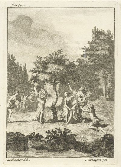 Ninfe sotto un albero da Cornelis van Jagen