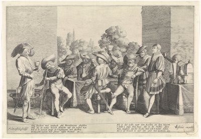 Nobili intorno a una tavola riccamente apparecchiata da Cornelis van Kittensteyn