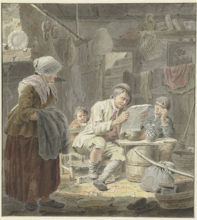 Il lettore di giornali da Cornelis van Noorde