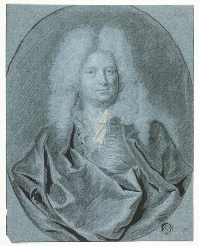 Busto ritratto di uomo con parrucca bianca da Cornelis van Poelenburgh