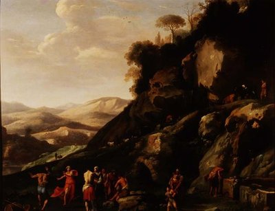 Contadini che Ballano in un Paesaggio da Cornelis van Poelenburgh or Poelenburch