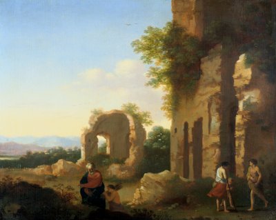 La partenza di Abramo e Isacco, XVII secolo da Cornelis van Poelenburgh or Poelenburch